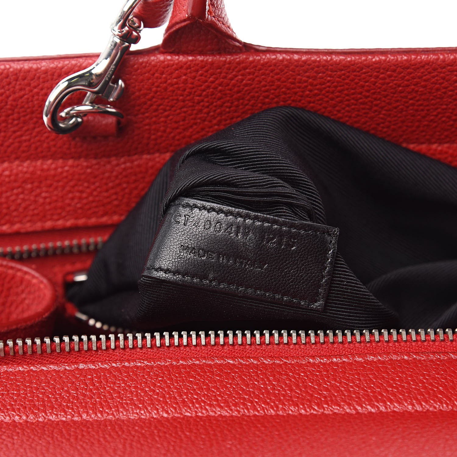 Saint Laurent Grained Calfskin Small Cabas Rive Gauche Red 6 of 14