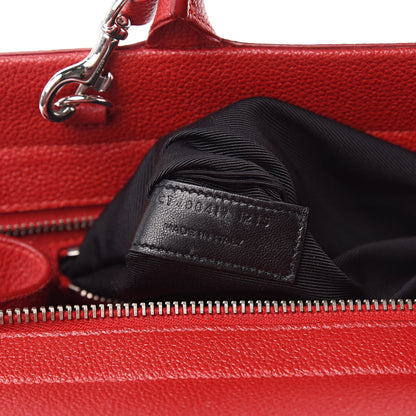 Saint Laurent Grained Calfskin Small Cabas Rive Gauche Red 6 of 14