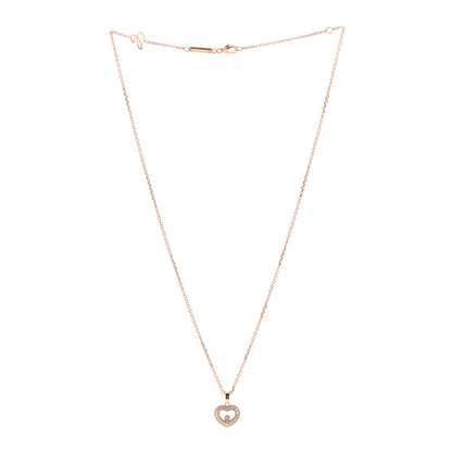 Chopard 18K Rose Gold Diamond Happy Diamonds Icon Heart Pendant Necklace 3 of 6