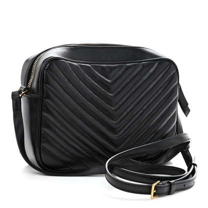 Saint Laurent Calfskin Matelasse Monogram Lou Camera Bag Black 3 of 10