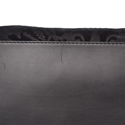 Gucci Nubuck Brocade Medium Soft Stirrup Tote Black 10 of 12