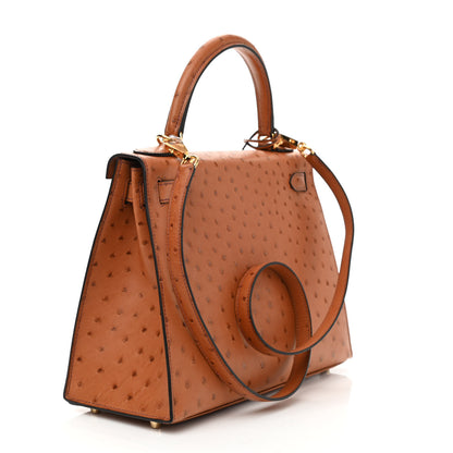 Hermes Ostrich Kelly Sellier 28 Gold 4 of 9