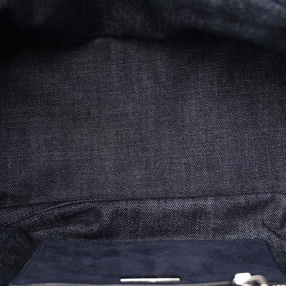 Prada Denim Suede Scamosciato Twin Pocket Tote Bleu 5 of 12