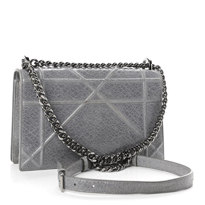 Christian Dior Ceramic Effect Deerskin Medium Diorama Flap Bag Grey 2 of 4