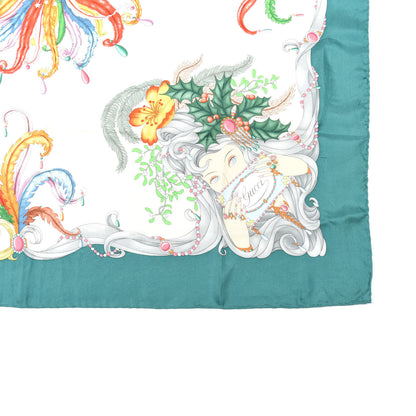 Gucci Silk Floral Feather Square Scarf Multicolor 2 of 3