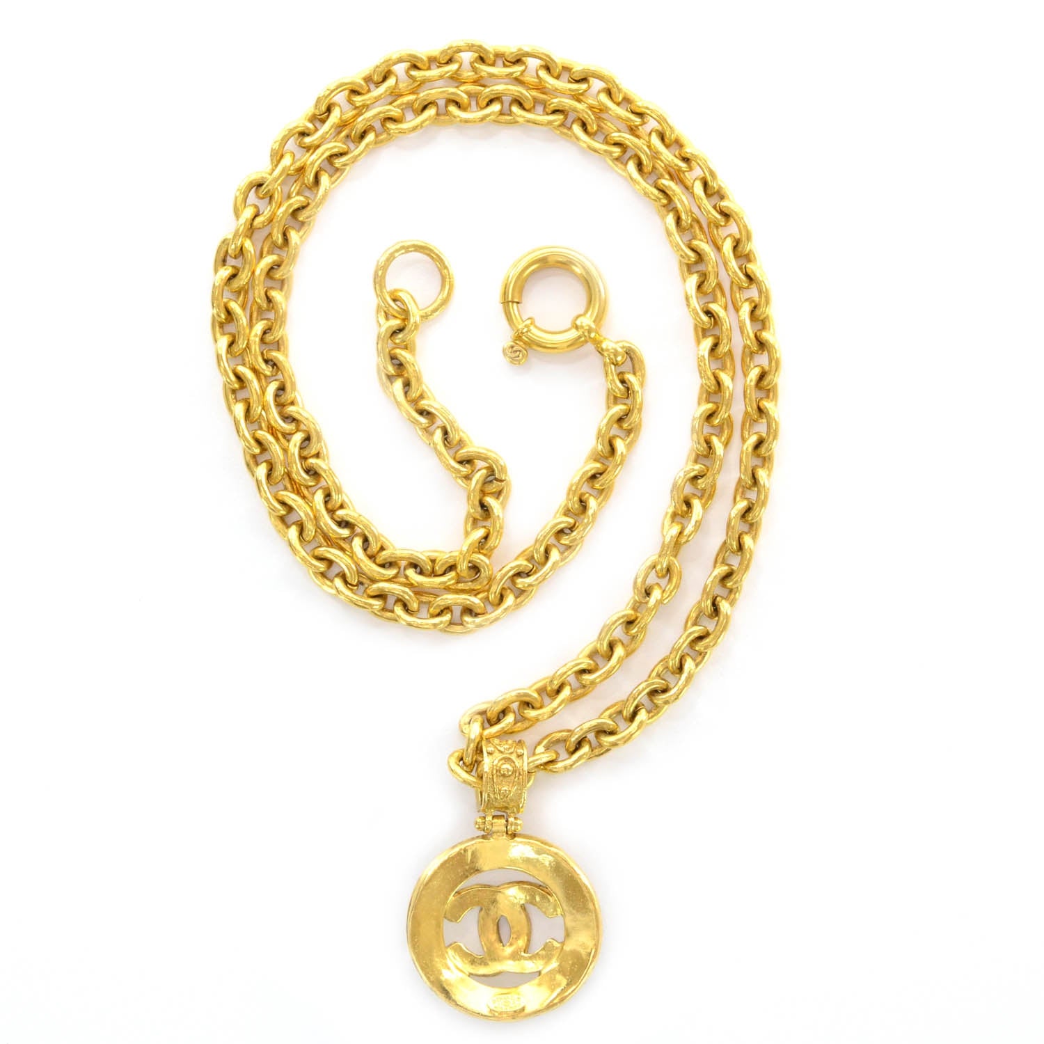 Chanel CC Medallion Chain Necklace Gold 2 of 6