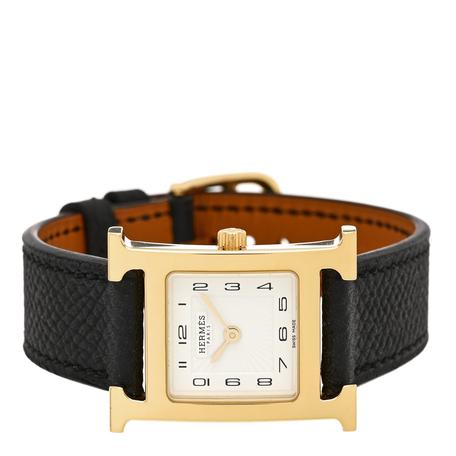 Hermes Stainless Steel Epsom 21mm Heure H Hour Quartz Watch Noir 2 of 5