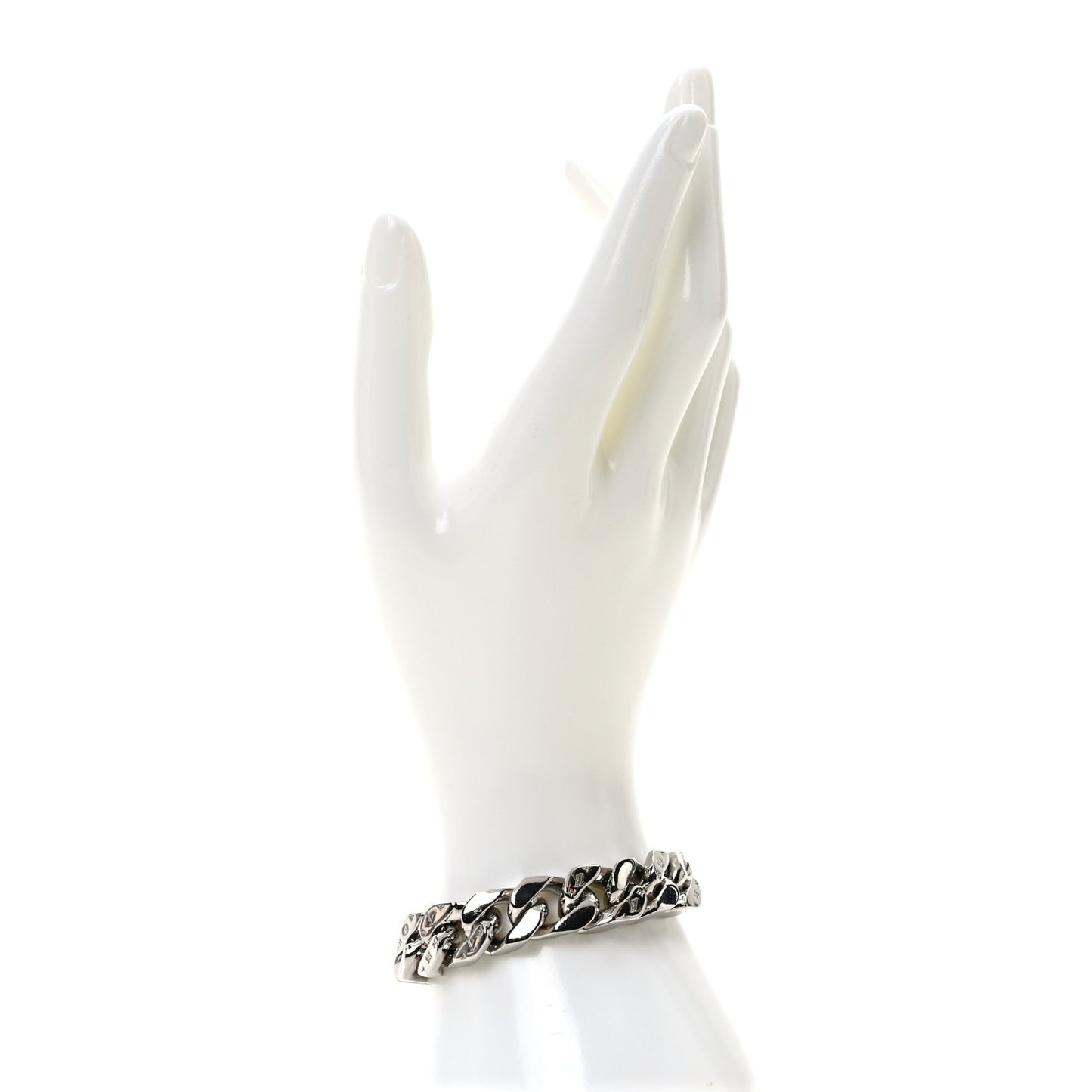 Monogram LV Chain Links Bracelet M Silver