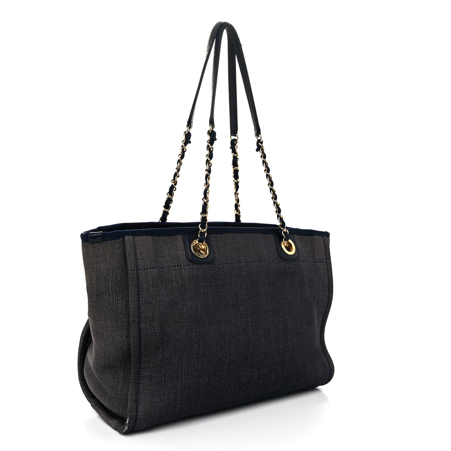 Chanel Denim Small Deauville Tote Dark Blue 3 of 13