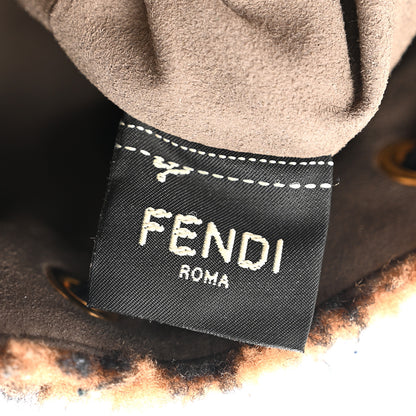 Fendi Shearling Vitello Dolce F is Fendi Macro FF 1974 Mini Mon Tresor Bucket Bag Tobacco Black 9 of 11