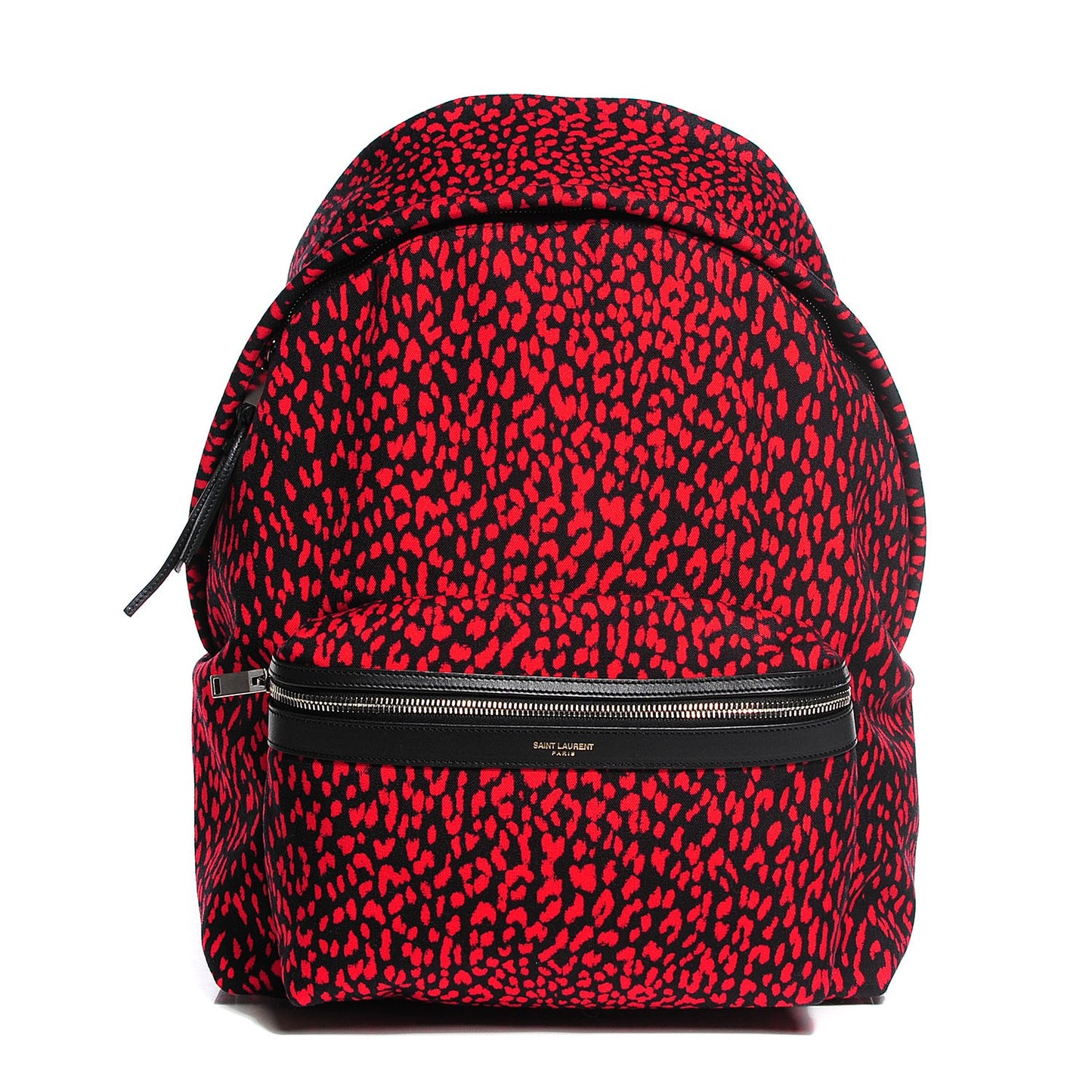 Printed Canvas Leopard Hunting Backpack Red