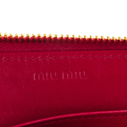 Miu Miu Vitello Ayers Embossed Zip Around Wallet Peonia 6 of 7