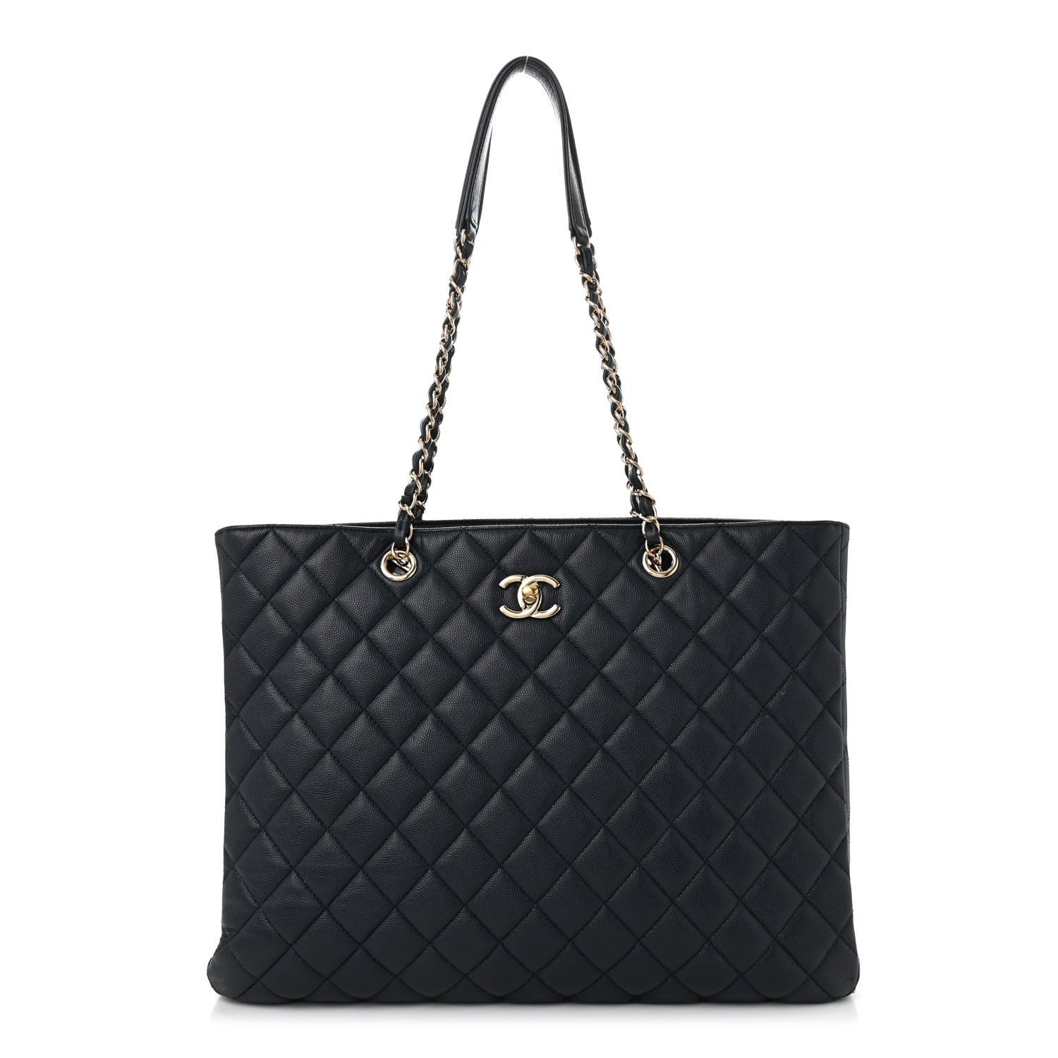 Chanel Caviar Quilted Large CC Shopping Tote Navy 1 of 10