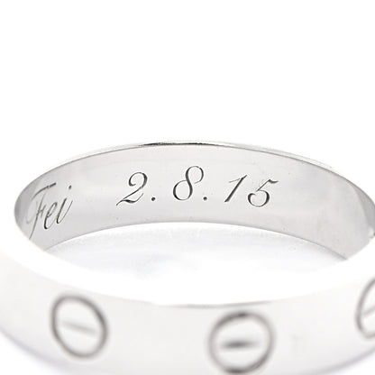 Cartier 18K White Gold Diamond 4mm LOVE Wedding Band Ring 48 4.5 6 of 6