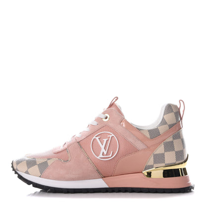 Louis Vuitton Suede Damier Azur Run Away Sneakers 40 Pink 1 of 8