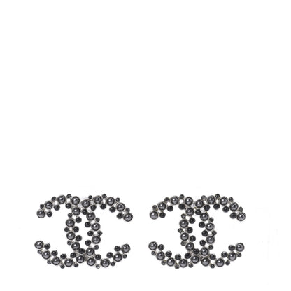 Chanel Pearl Crystal Snow Splash CC Earrings Ruthenium 1 of 6