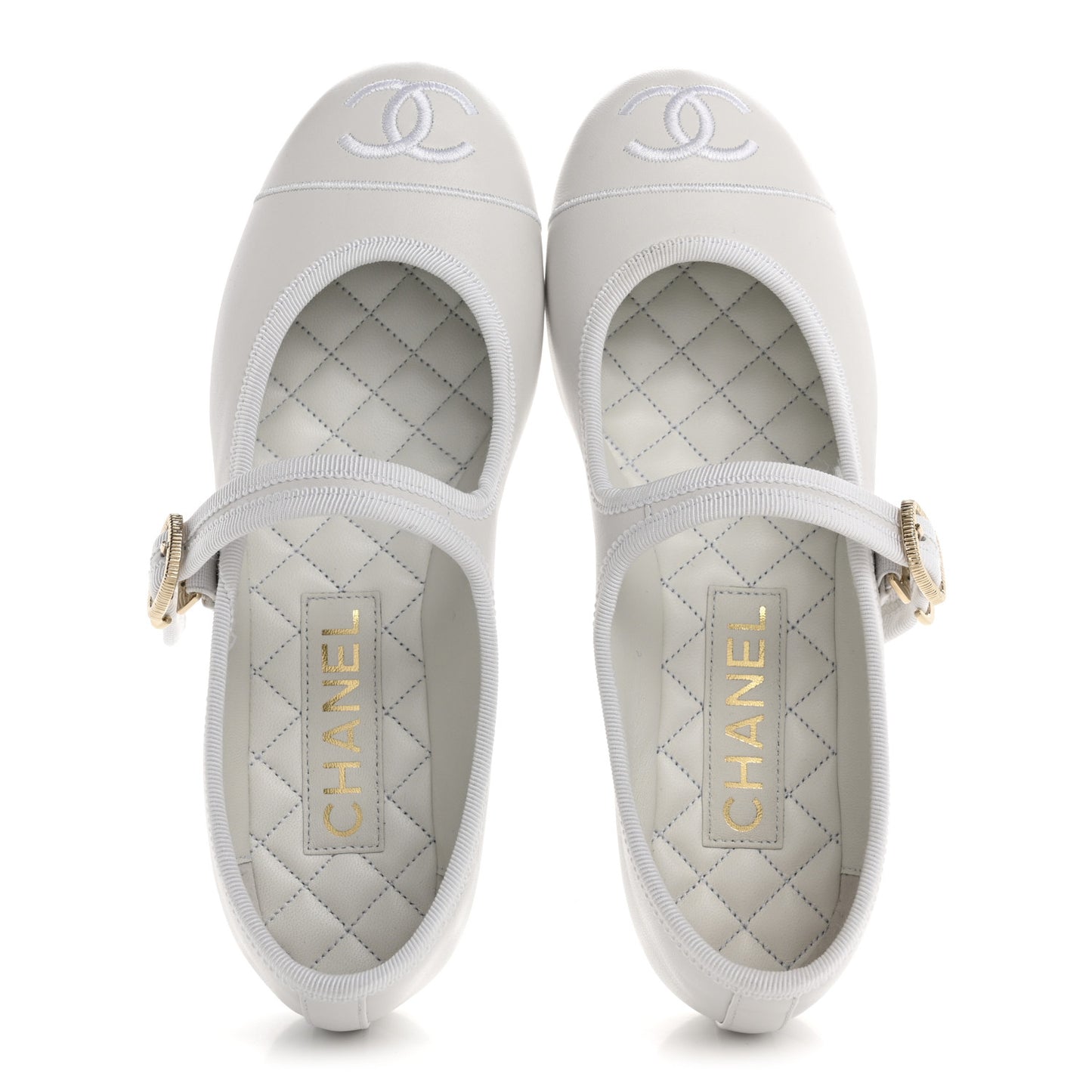 Lambskin Mary Jane Flats 36.5 White