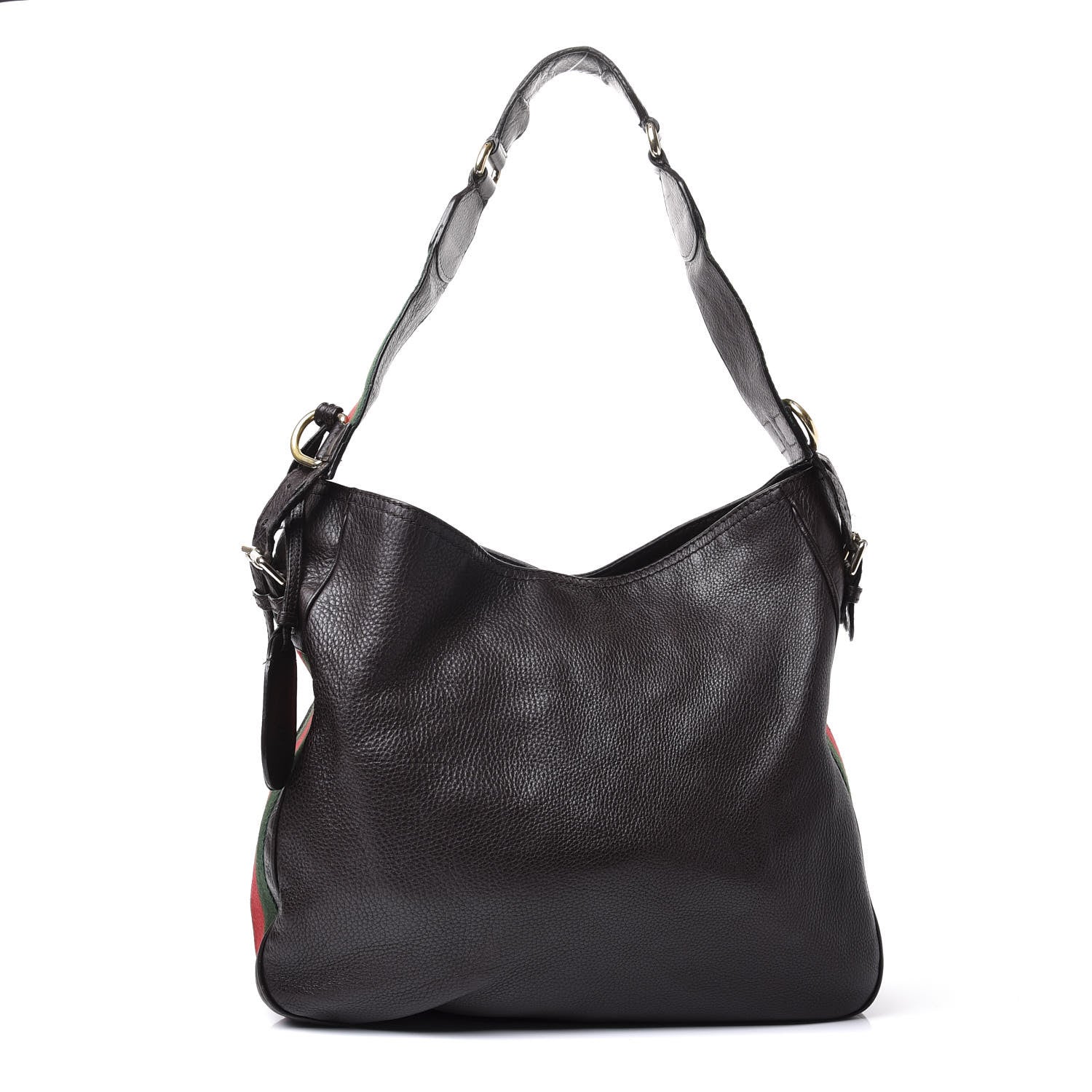 Gucci Pebbled Calfskin Medium Heritage Shoulder Bag Dark Brown 1 of 13