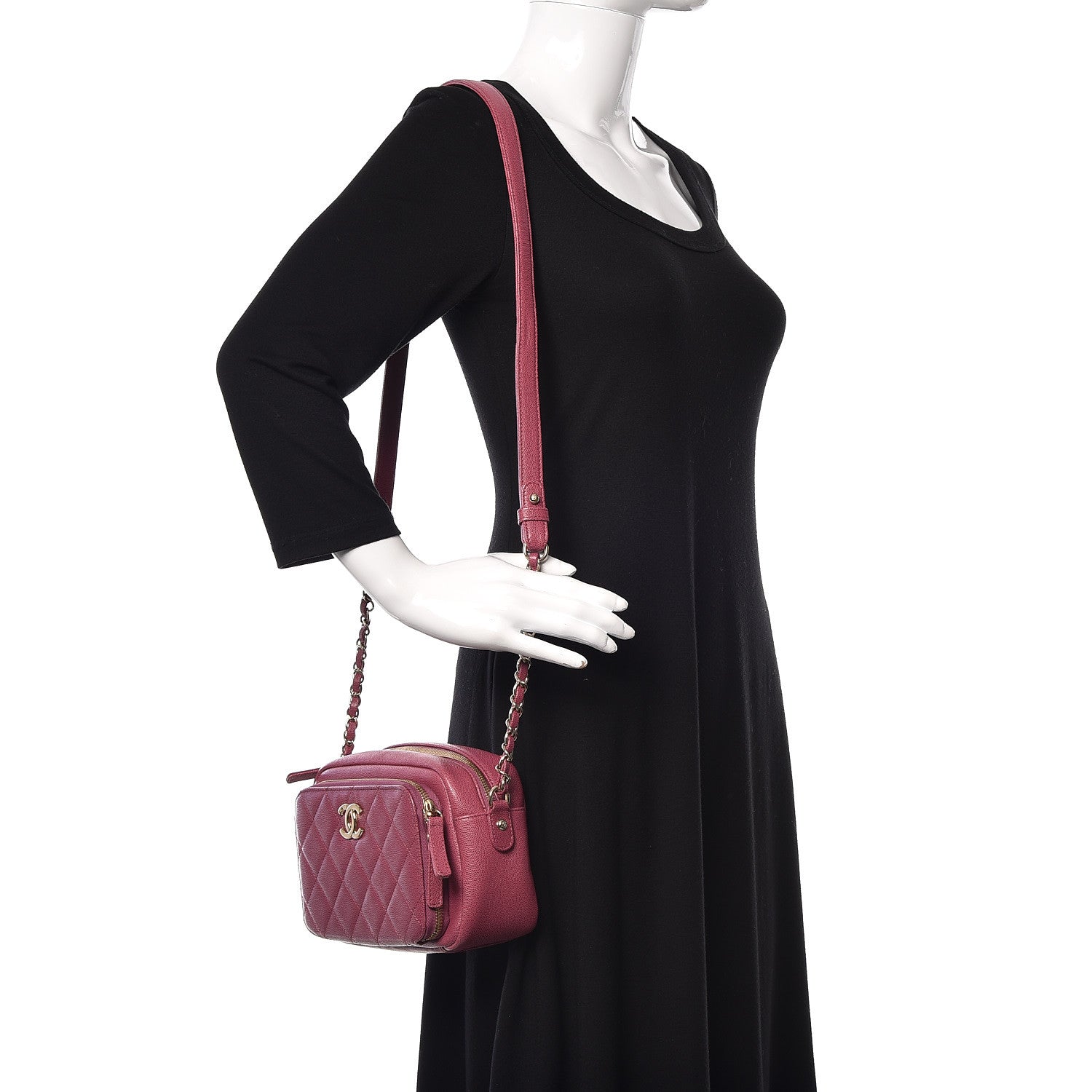 Chanel Caviar Quilted Business Affinity Camera Case Dark Pink 2 of 10