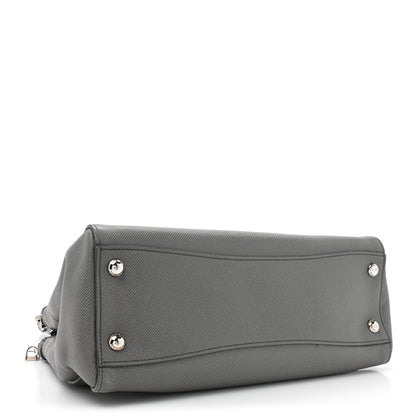 Prada Saffiano Cuir Double Zip Frame Tote Marmo 4 of 17