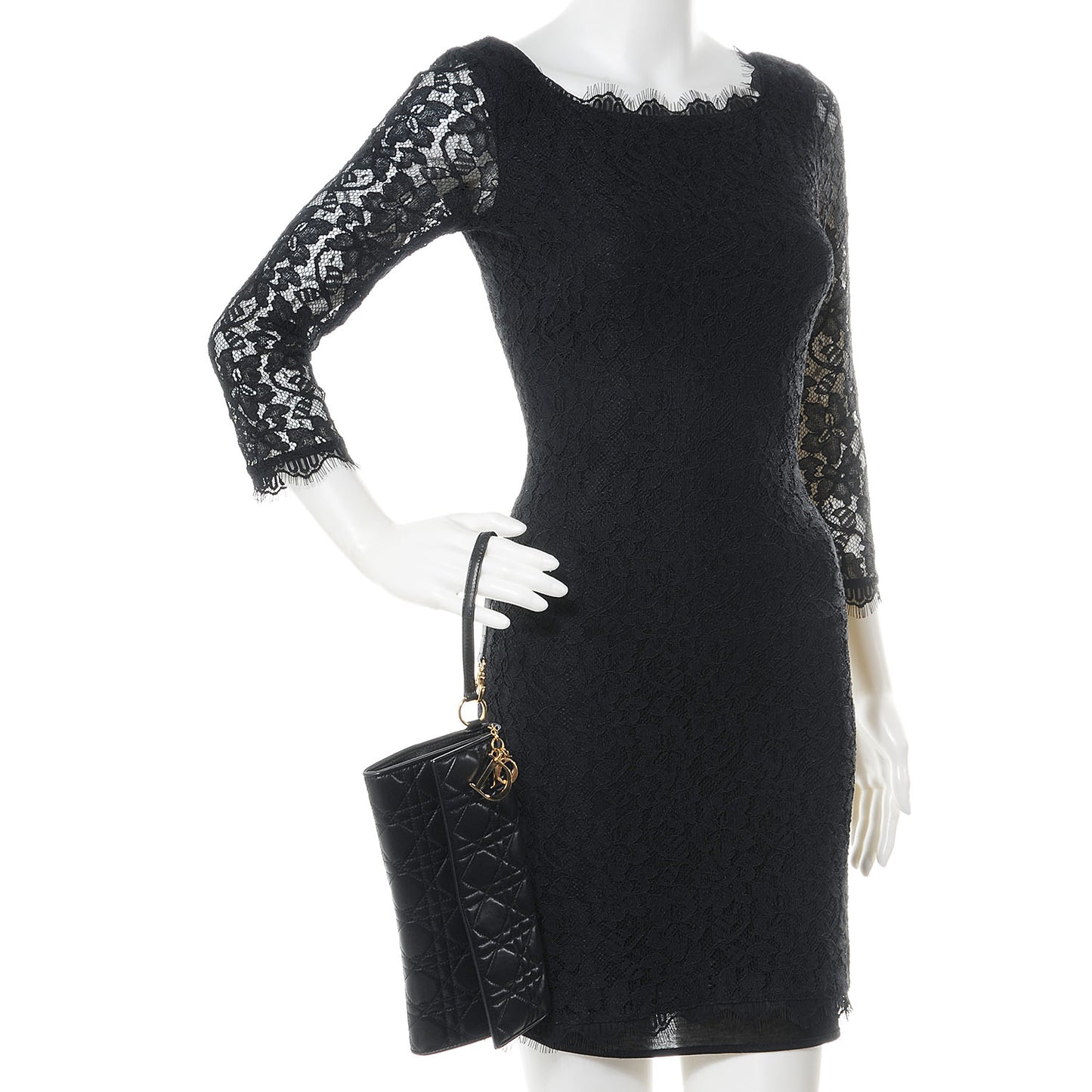 Lambskin Cannage Clutch Black
