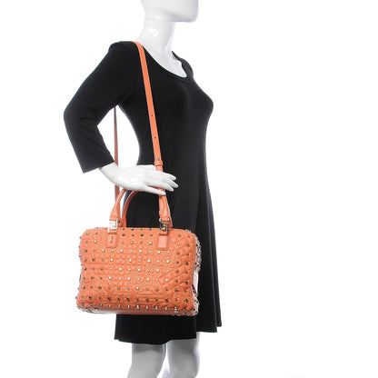 Versace Nappa Barocco Quilted Studded Vanitas Demetra Salmon 2 of 12