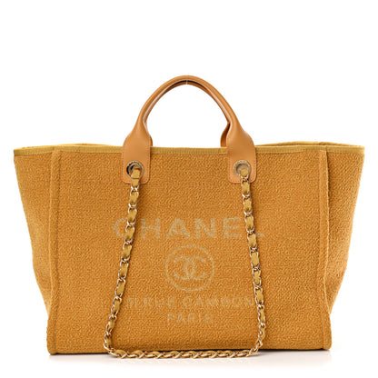 Chanel Lurex Boucle Medium Deauville Tote Yellow 1 of 12