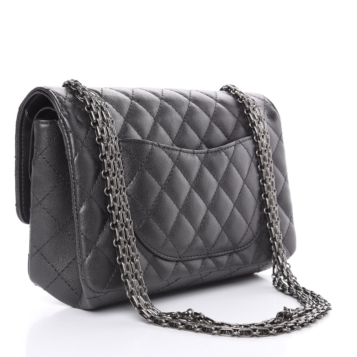 Metallic Sheepskin Quilted 2.55 Reissue 225 Flap Black