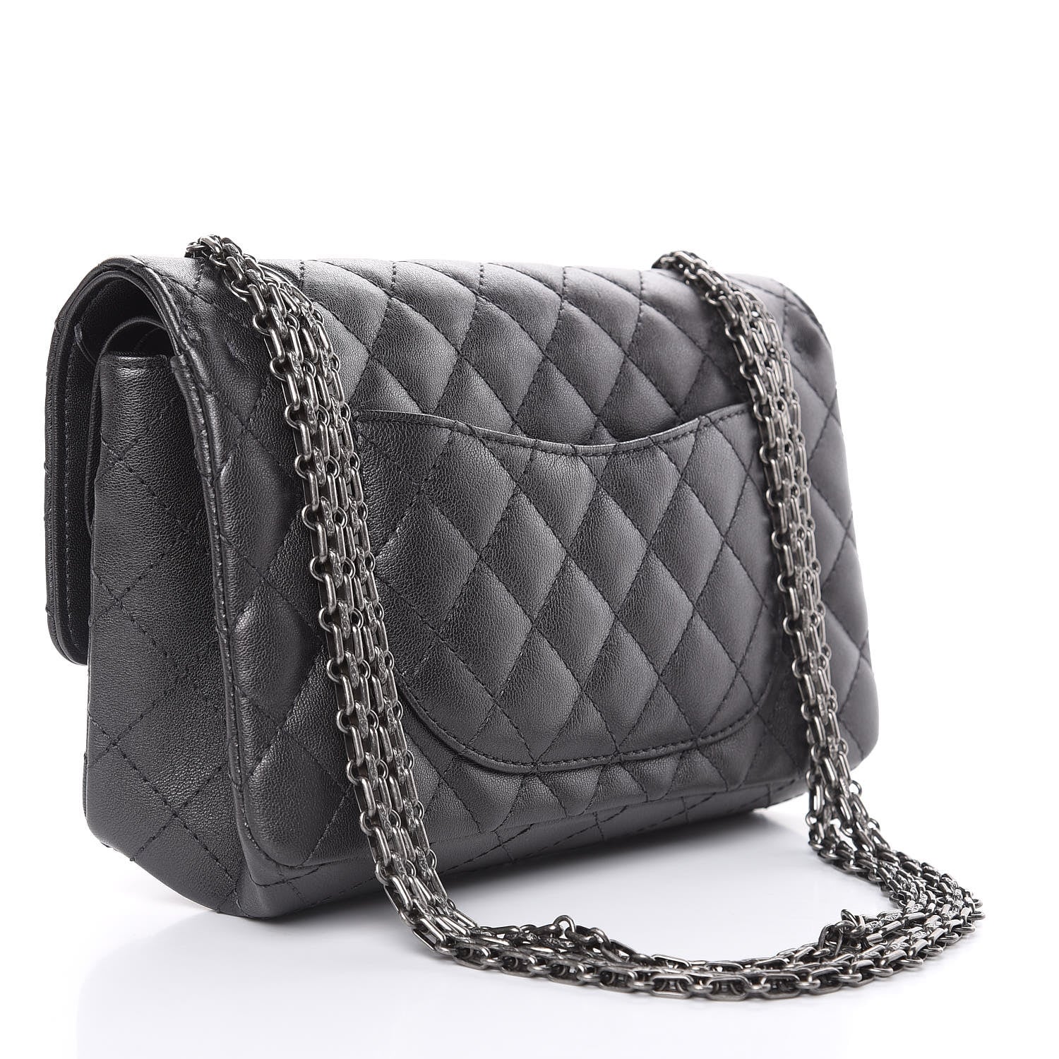 Chanel Metallic Sheepskin Quilted 2.55 Reissue 225 Flap Black 3 of 12