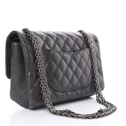 Chanel Metallic Sheepskin Quilted 2.55 Reissue 225 Flap Black 3 of 12