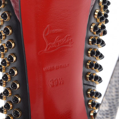 Christian Louboutin Kid Watersnake Lady Peep Cabo 150 Pumps 39.5 Black 6 of 9