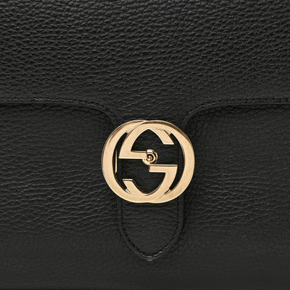 Gucci Dollar Calfskin Medium Interlocking G Top Handle Shoulder Bag Black 8 of 14