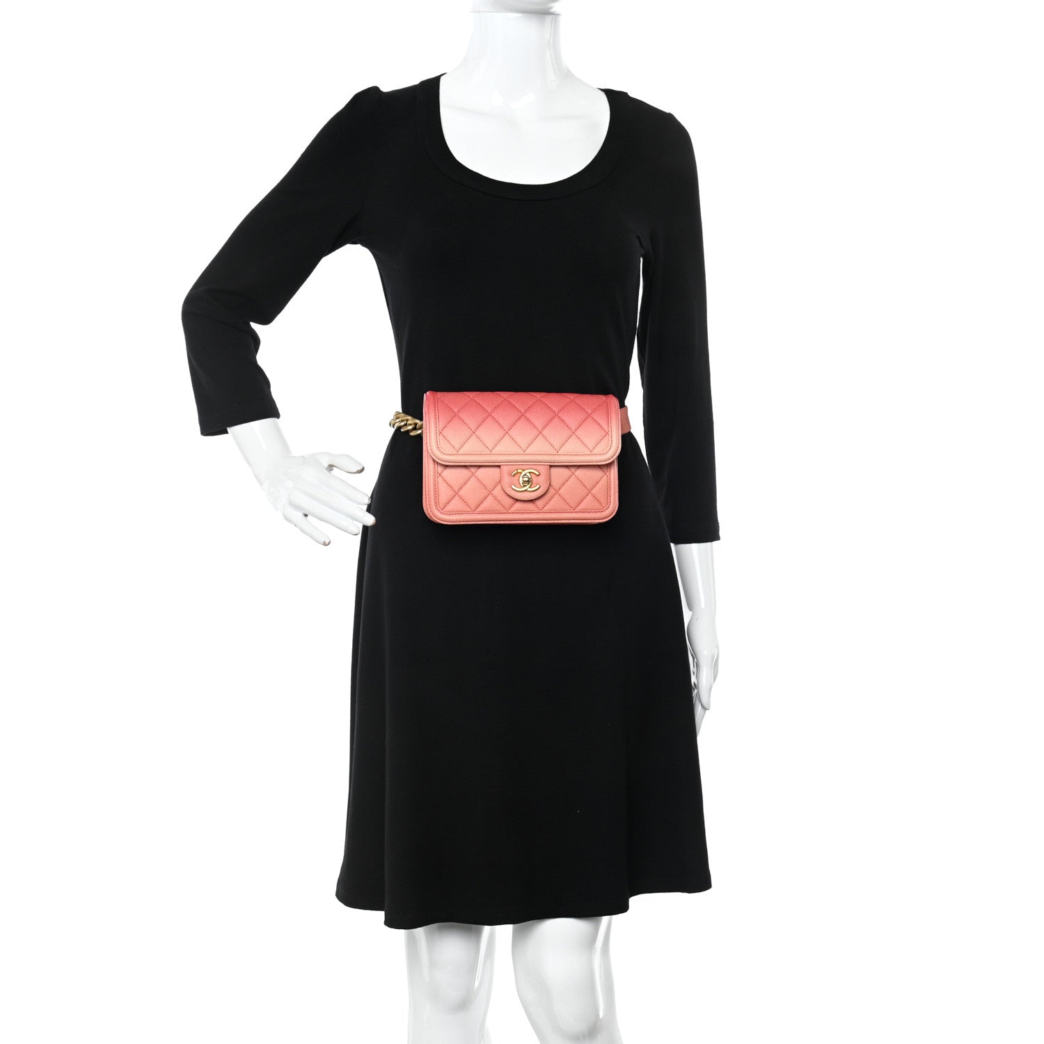 Chanel Caviar Quilted Sunset On The Sea Waist Bag Coral 2 of 10