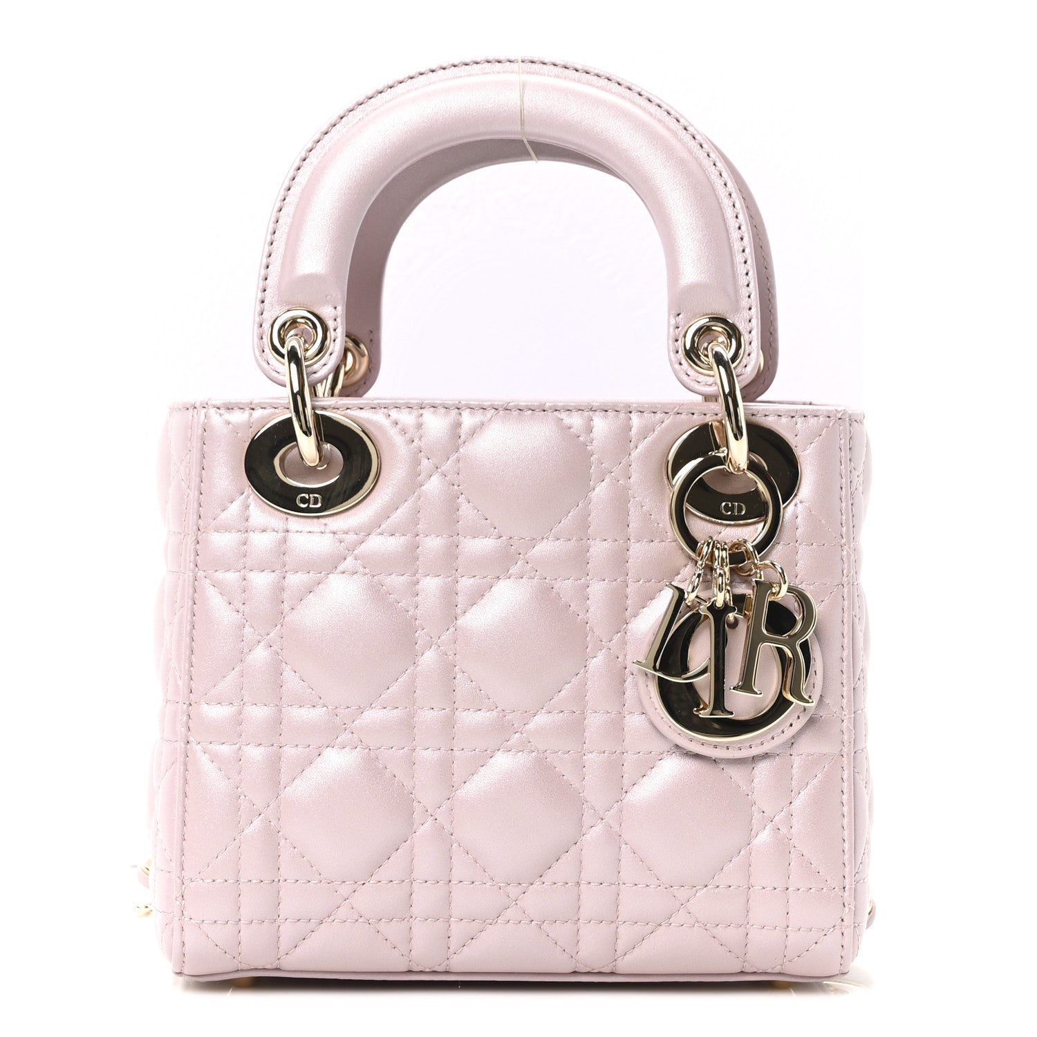 Christian Dior Metallic Lambskin Cannage Mini Lady Dior Lotus 11 of 11