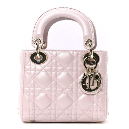 Christian Dior Metallic Lambskin Cannage Mini Lady Dior Lotus 11 of 11