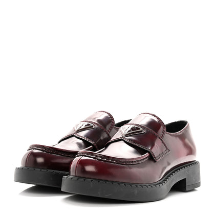 Prada Spazzolato Metal Triangle Logo Mens 35mm Loafers 5 Porpora Fume 3 of 13