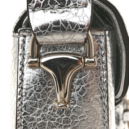 Gucci Metallic Demetra Small Horsebit 1955 Asymmetric Shoulder Bag Silver 12 of 12