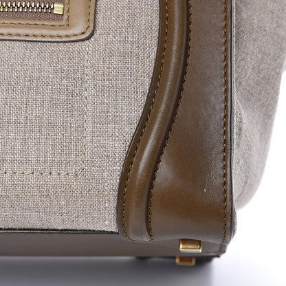 Celine Natural Canvas Smooth Calfskin Mini Luggage Brown 19 of 21