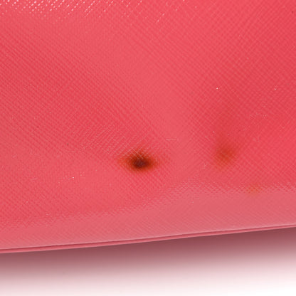 Prada Saffiano Vernice Mini Galleria Double Zip Tote Peonia 14 of 16