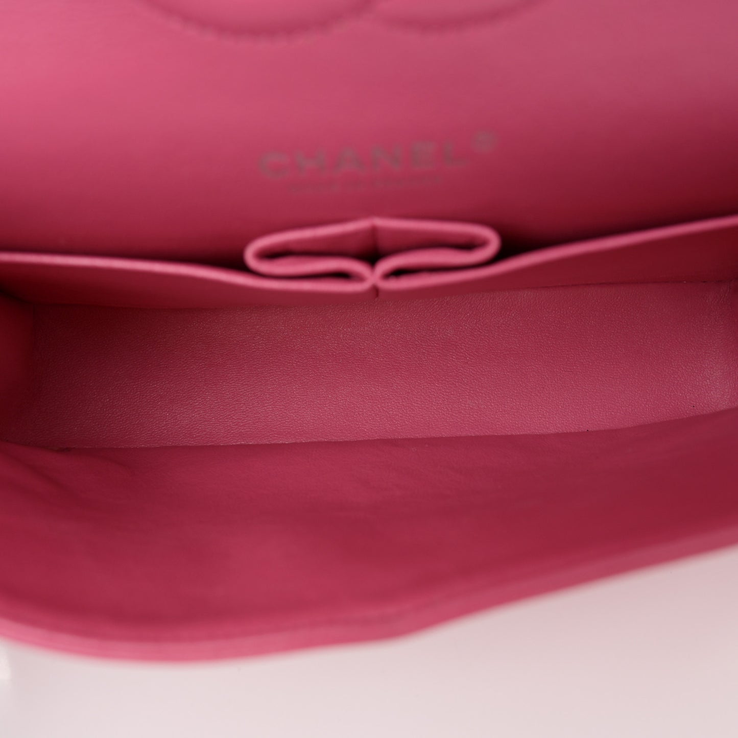 Lambskin Quilted Medium Double Flap Dark Pink