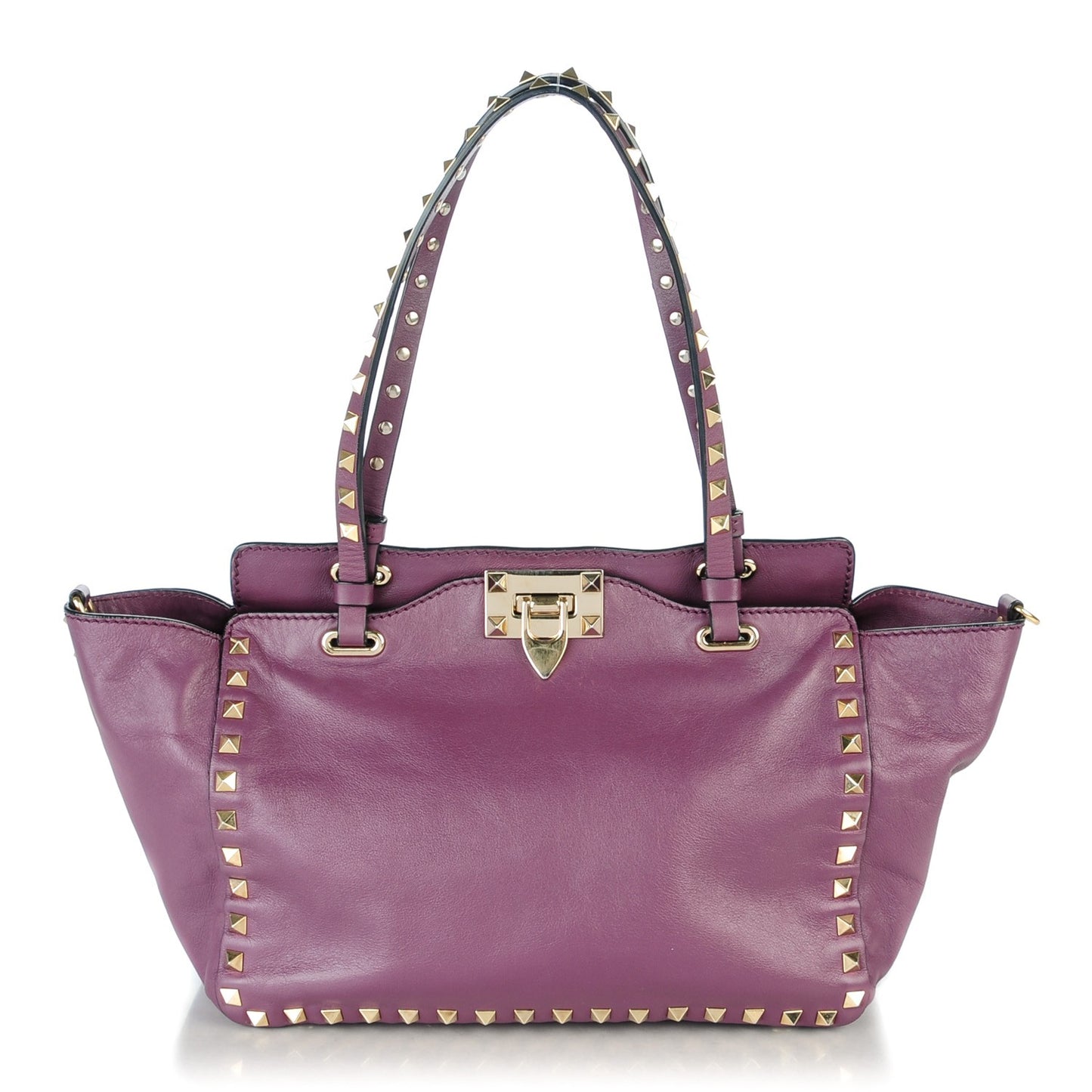 Vitello Small Rockstud Tote Purple Violet