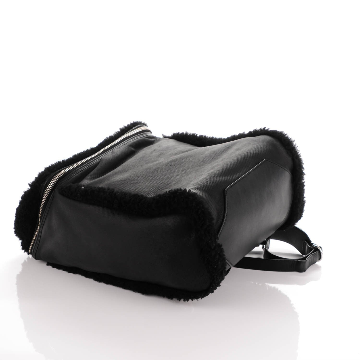 Alexander Wang Shearling Rubberized Lambskin Inside Out Backpack Black 4 of 6