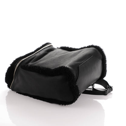 Alexander Wang Shearling Rubberized Lambskin Inside Out Backpack Black 4 of 6