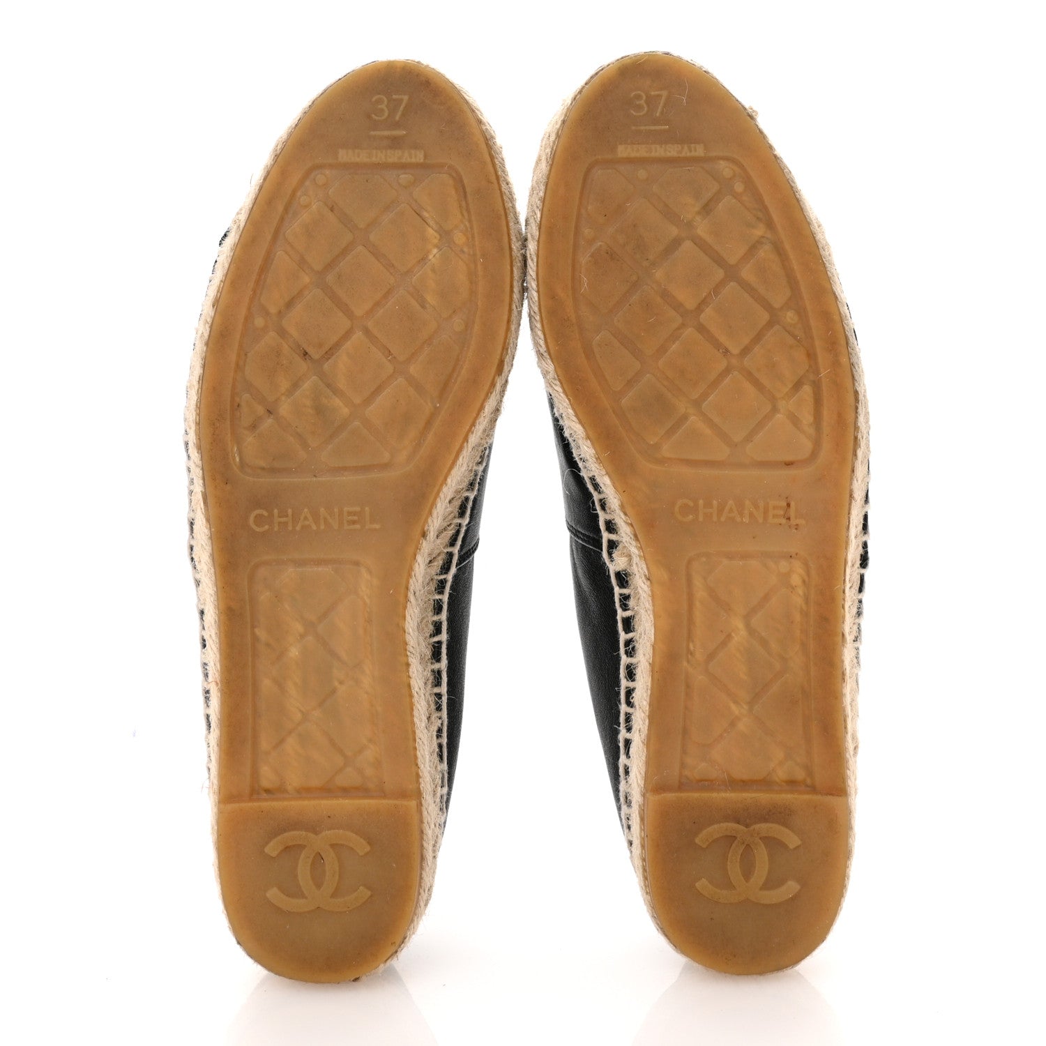 Chanel Lambskin CC Espadrilles 37 Black 6 of 11