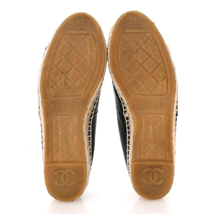 Chanel Lambskin CC Espadrilles 37 Black 6 of 11