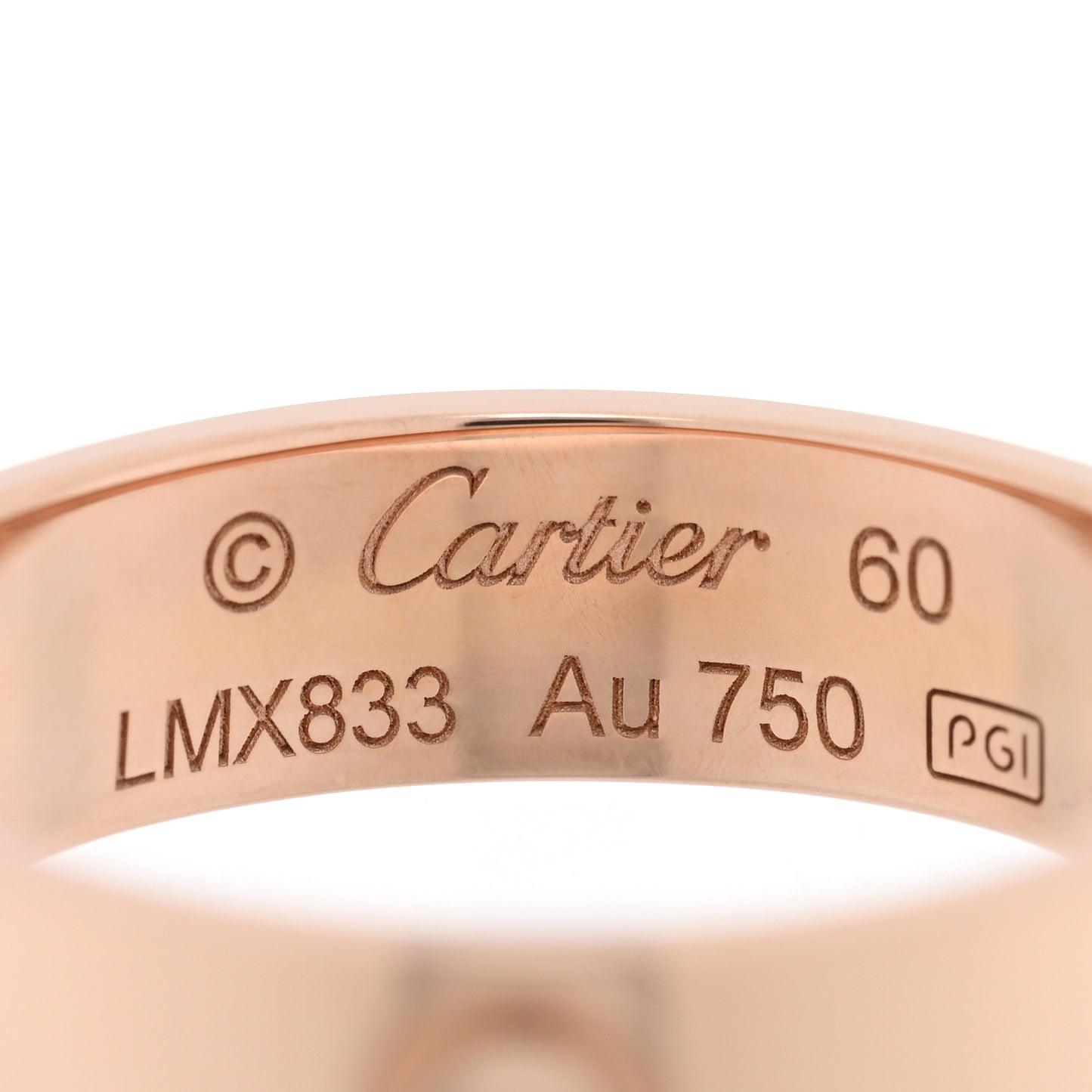 18K Pink Gold 5.5mm LOVE Ring 60 9