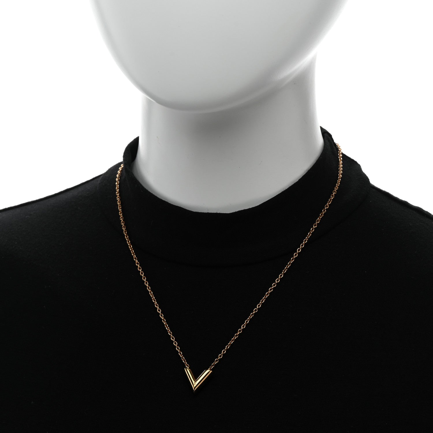 Louis Vuitton Essential V Necklace Gold 2 of 8