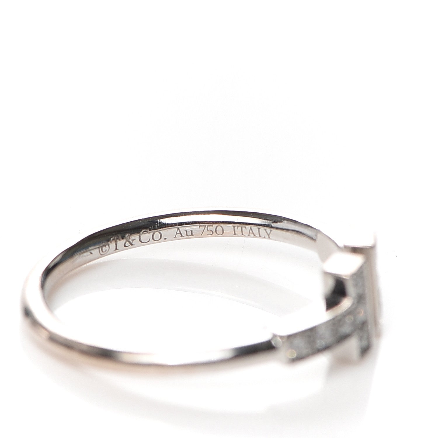 Tiffany 18K White Gold Diamond T Wire Ring 51 5.75 4 of 5