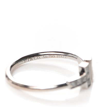 Tiffany 18K White Gold Diamond T Wire Ring 51 5.75 4 of 5
