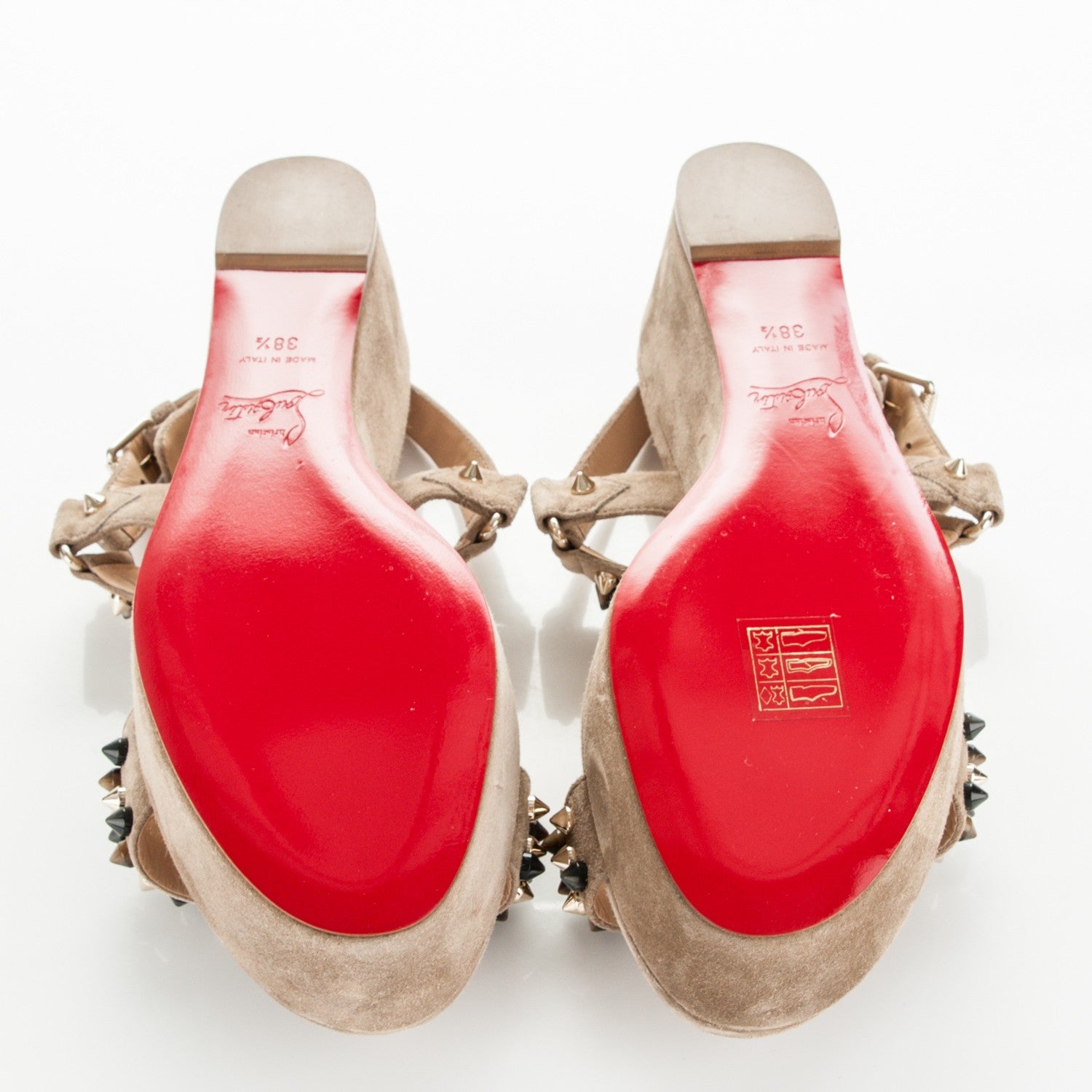 Christian Louboutin Veau Velours Bikee Deck 60 Platform Sandals 38.5 Grey 5 of 7